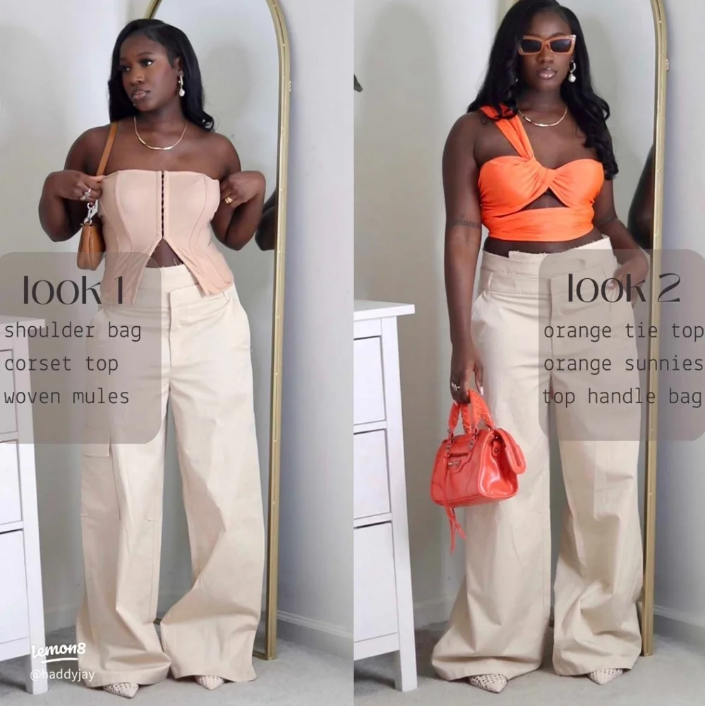Zara Wide Pants Light Beige Size L